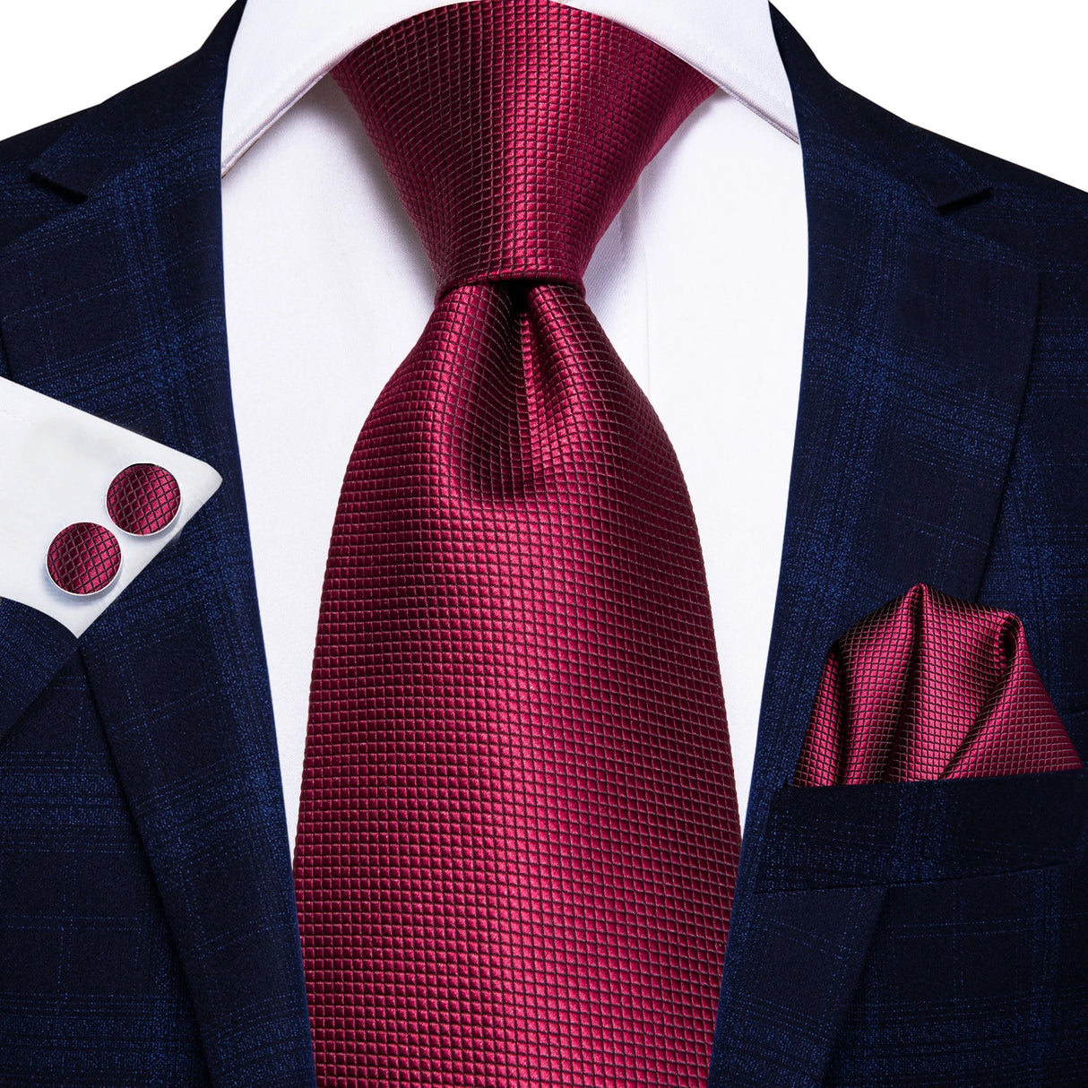 Cravate de mariage en soie unie bleu clair Hi-Tie pour homme, design tendance, boutons de manchette élégants, pour affaires, fête, livraison directe