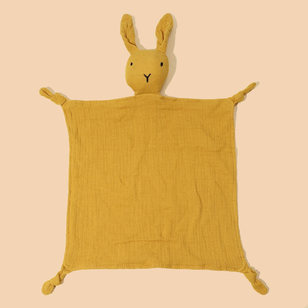 Serviette douce et apaisante pour bébé en pur coton, bavoir en forme de lapin mignon, serviette réconfortante pour bébé, serviette pour le visage de bébé en forme de lapin, mouchoir, jouet pour bébé et fille