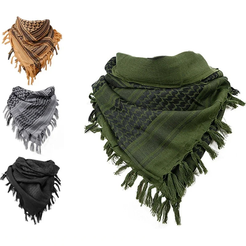 Outdoor Hiking Scarves Military Arab Tactical Desert Scarf Shemagh with Tassel for Men Women