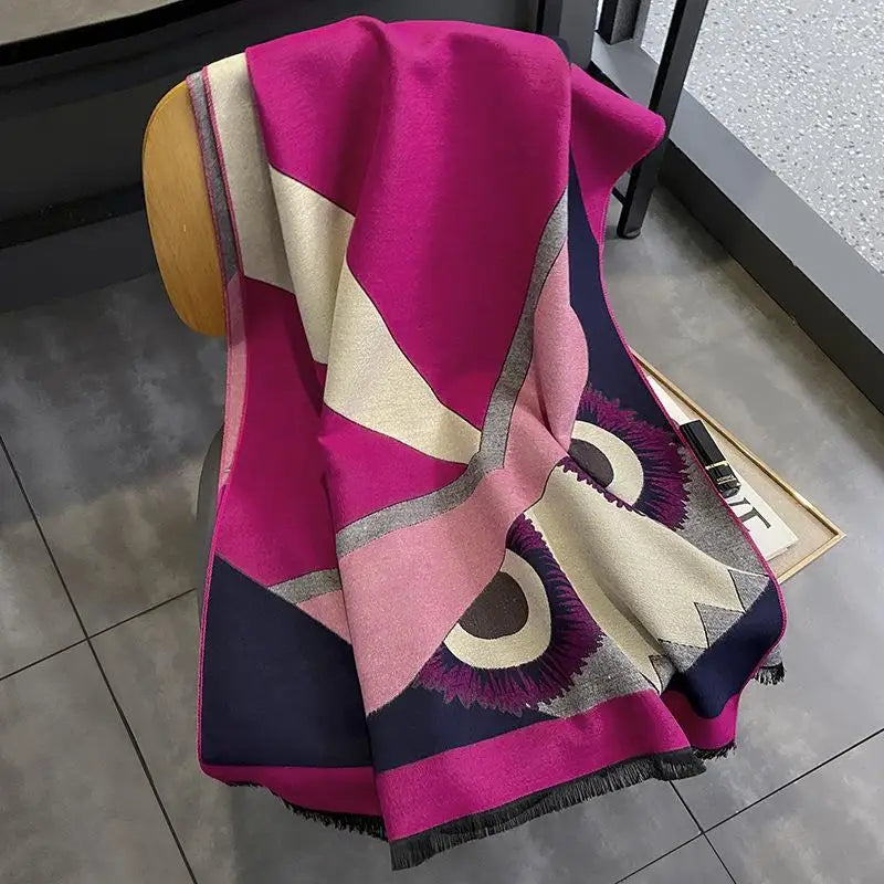 2023 Floral Pashmina Schal Warmer Kaschmirschal für Frauen Luxus Winter Dicke Decke Bufanda Weibliche Wrap Bandana Echarpe Poncho