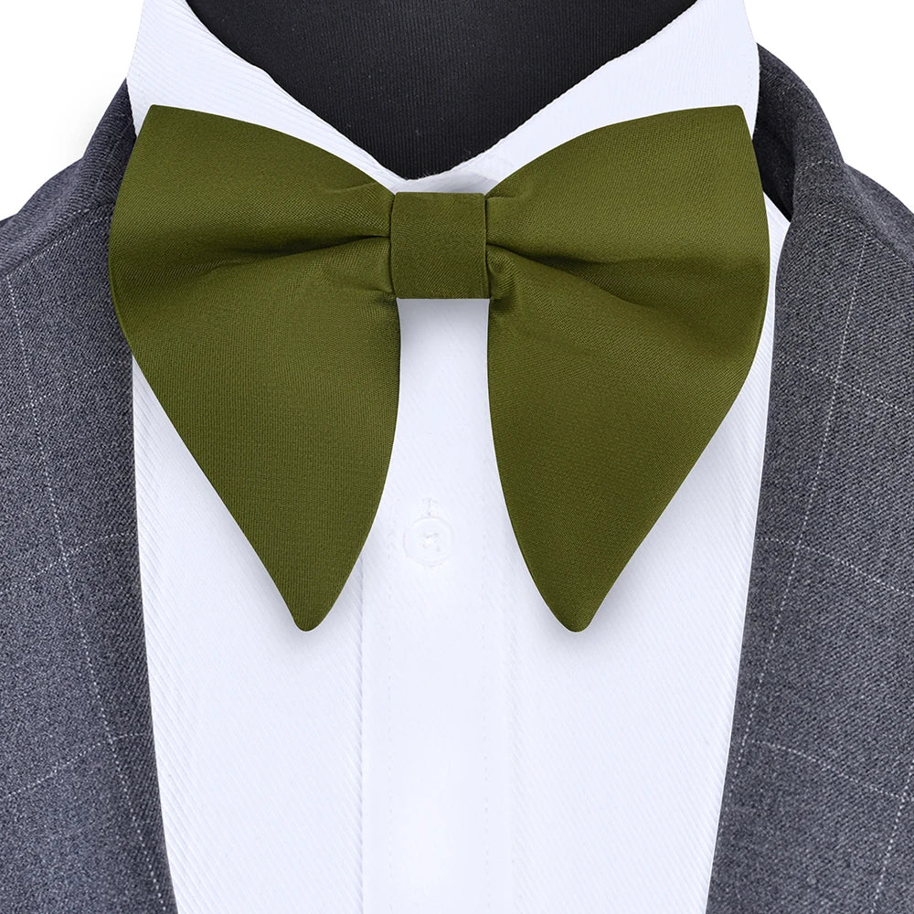 New Big Bow Ties Men's Solid Bowtie Red Black Yellow Fashion Bowknot For Men Wedding Party Accessories