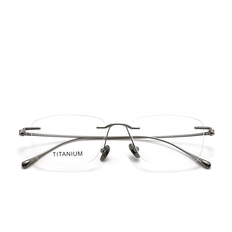 Fashionable and Simple Frameless Titanium Alloy Business Men's Glasses Personalized High-quality Women's Frames Suitable Myopia