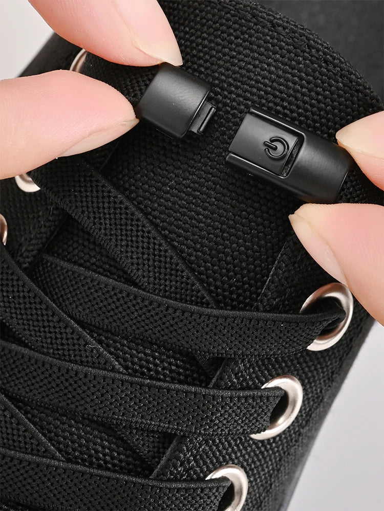 Lacets élastiques sans nœuds pour chaussures de sport, 8 mm, plats et larges, pour enfants et adultes