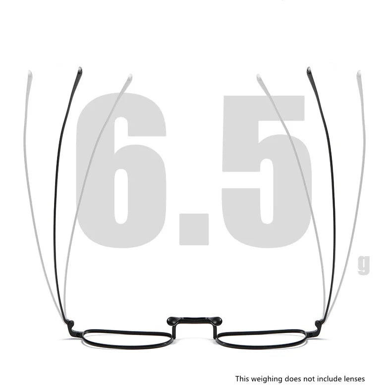 Vintage Small Square Oval 6.5g Ultra-Light Pure Titanium frame ,KJ45|Thin Frame of Golden Wire|For Men and Women