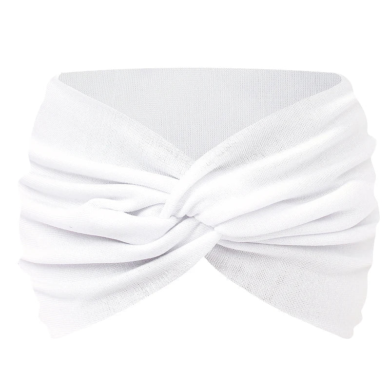Women Solid Color Super Wide Headband Twisted Criss Cross Elastic Hairband Yoga Running Sports Non Slip Sweat Hair Accessories