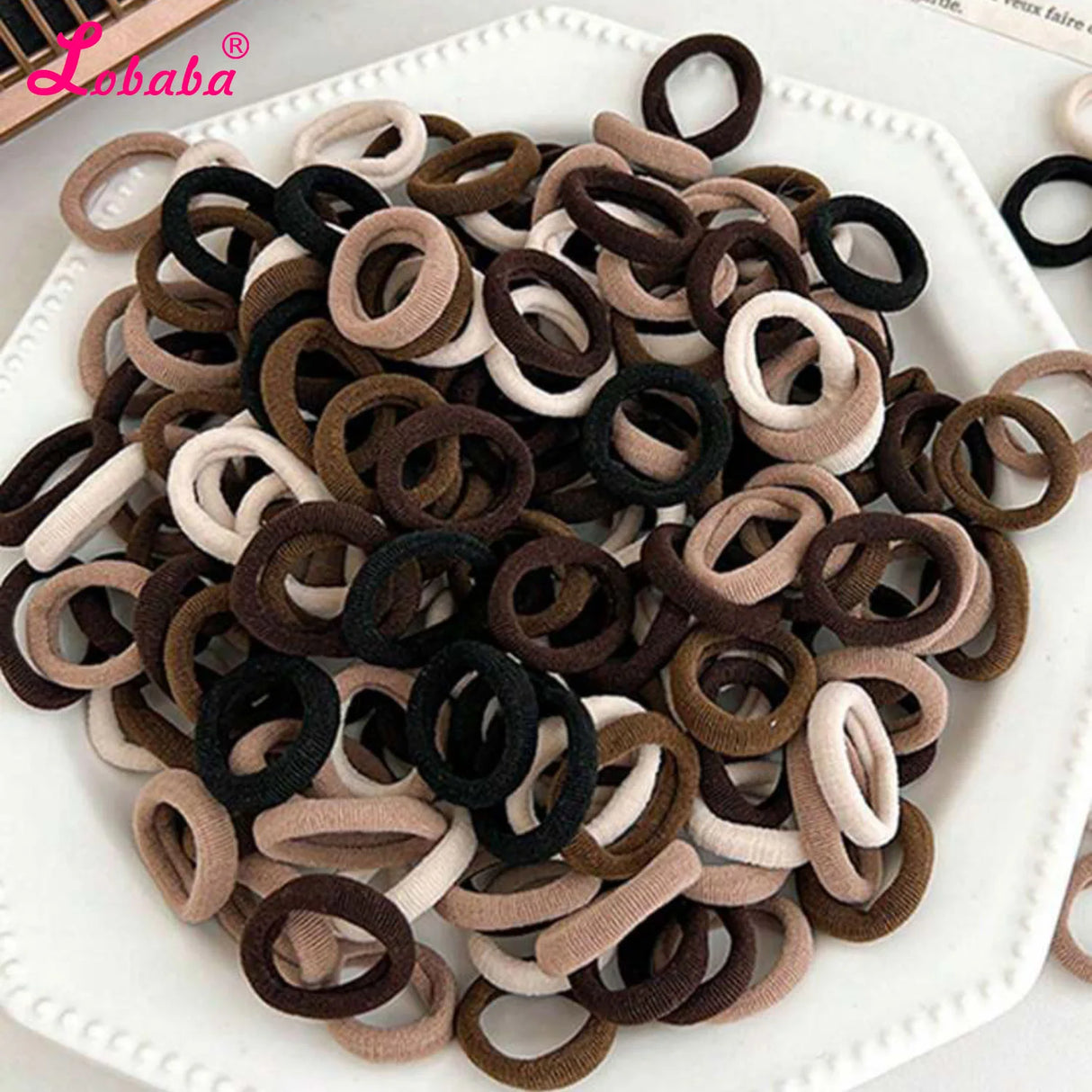 Lot de 500 élastiques à cheveux en forme de chameau rose et noir, pour queue de cheval, tresses, dreadlocks, pour bébés, femmes et filles