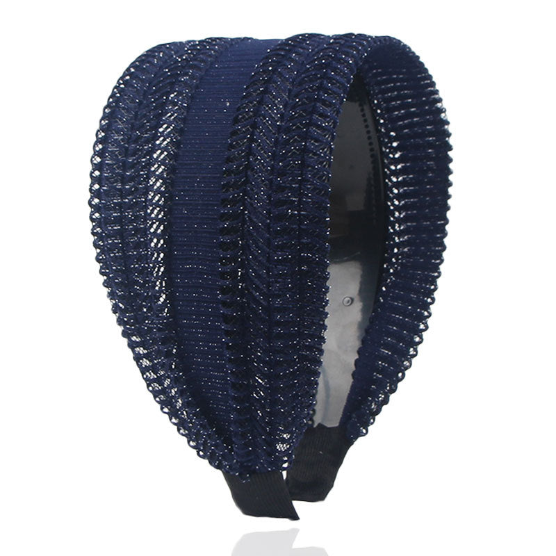 Women's Hair Band Simple Wide Headband with Teeth Non-Slip Hairpin All-Matching Hollow Cover Gray Hair Haar Accessoires Women