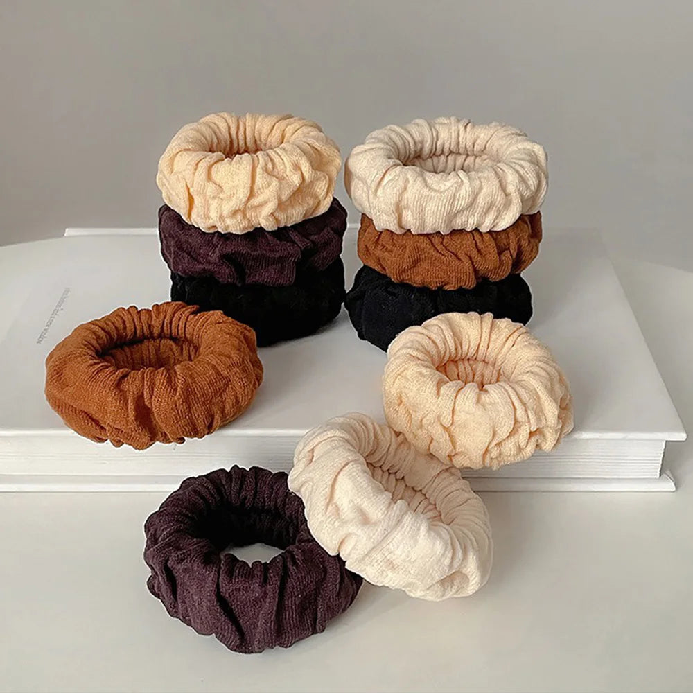 Élastiques à cheveux classiques, grands et épais, en tissu sans couture, pour femmes et filles, chouchous tricotés pour cheveux épais
