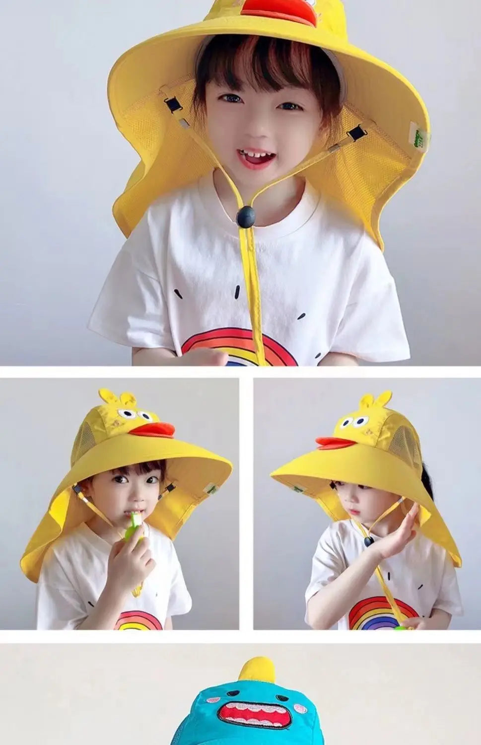 Kid Hat Summer Cap Sun Kindergarten Children UV Protection Baby Boys Girls Sun Caps Going Out Beach Large Brim Fisherman M9