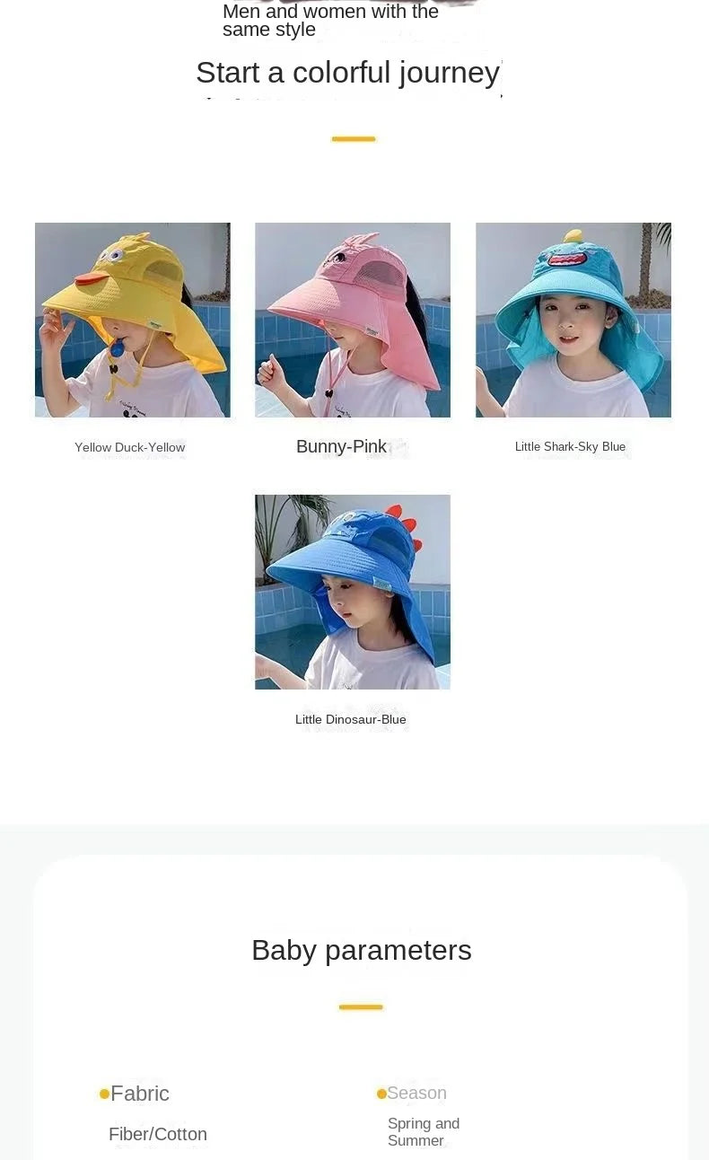 Kid Hat Summer Cap Sun Kindergarten Children UV Protection Baby Boys Girls Sun Caps Going Out Beach Large Brim Fisherman M9