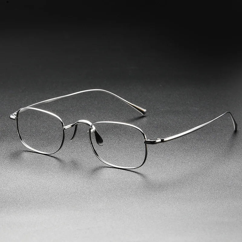 Vintage Small Square Oval 6.5g Ultra-Light Pure Titanium frame ,KJ45|Thin Frame of Golden Wire|For Men and Women