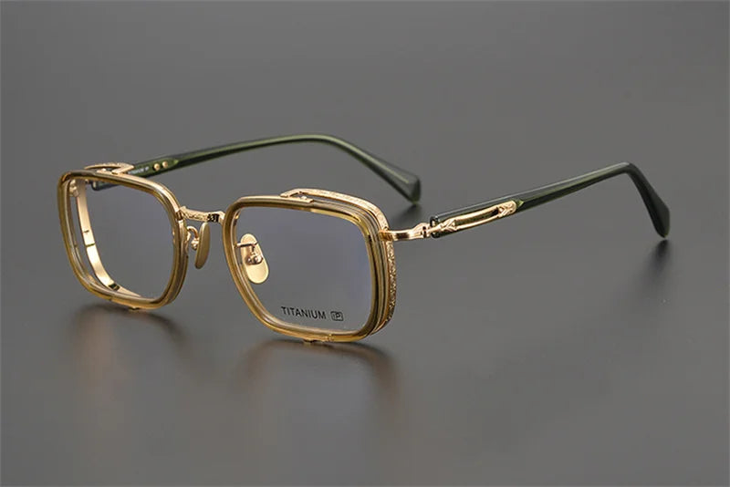 Exquisite Titanium Handmade Glasses Frame Mens Women Retro Square Spectacle Frames Eyeglasses Japanese Design Oval Round Eyewear