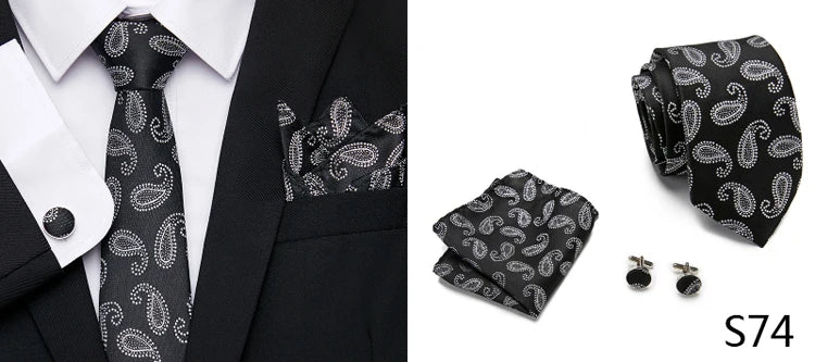 Newest style Green Tie For Men Holiday Present Tie Pocket Squares Set Necktie Striped Wedding Accessories Man