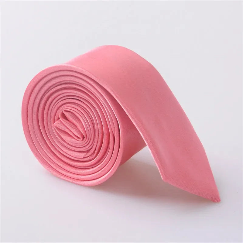 Cravate étroite de haute qualité pour homme, couleur unie, slim et fine, pour fête de mariage, largeur 5 cm, pour femme, JC0015