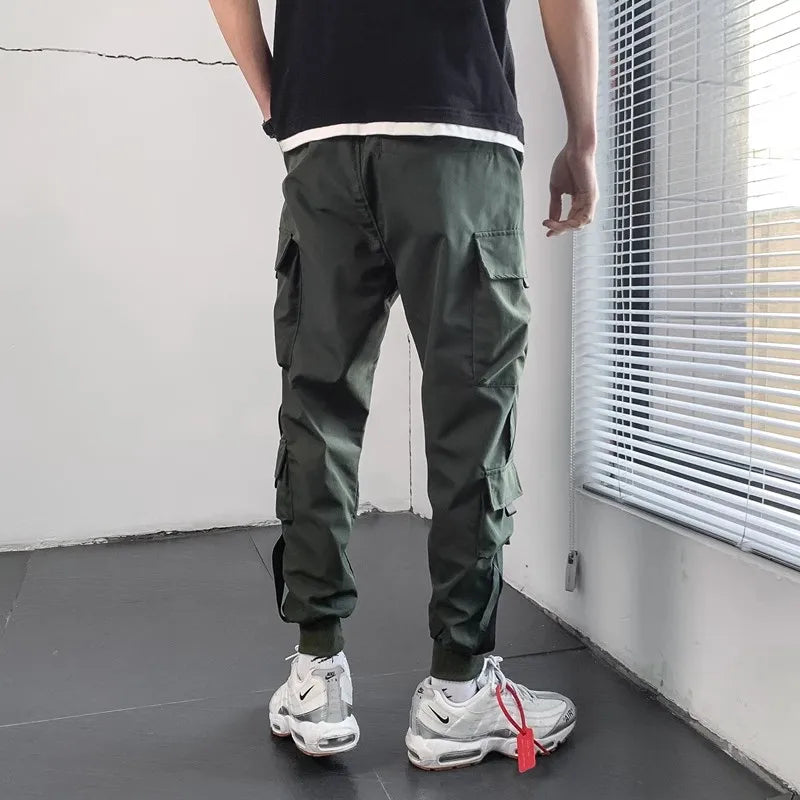 Pantalon cargo style hip-hop pour homme, sarouel multi-poches, style streetwear décontracté, collection printemps 2023