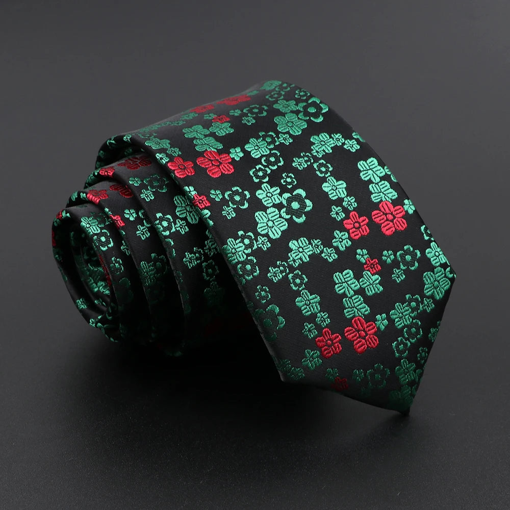 26 Styles Men's Jacquard Novelty Ties Skinny Floral Paisley Striped Necktie Business Narrow Suit Shirt Daily Wear Accessories