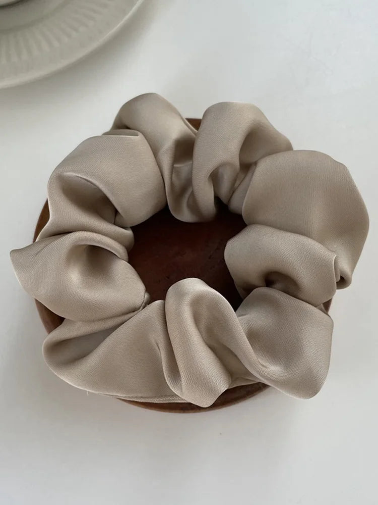 Silk Scrunchie Elastic Hair Bands Solid Color Women Girls Headwear Fashion Headband Ponytail Holder Hair Accessories