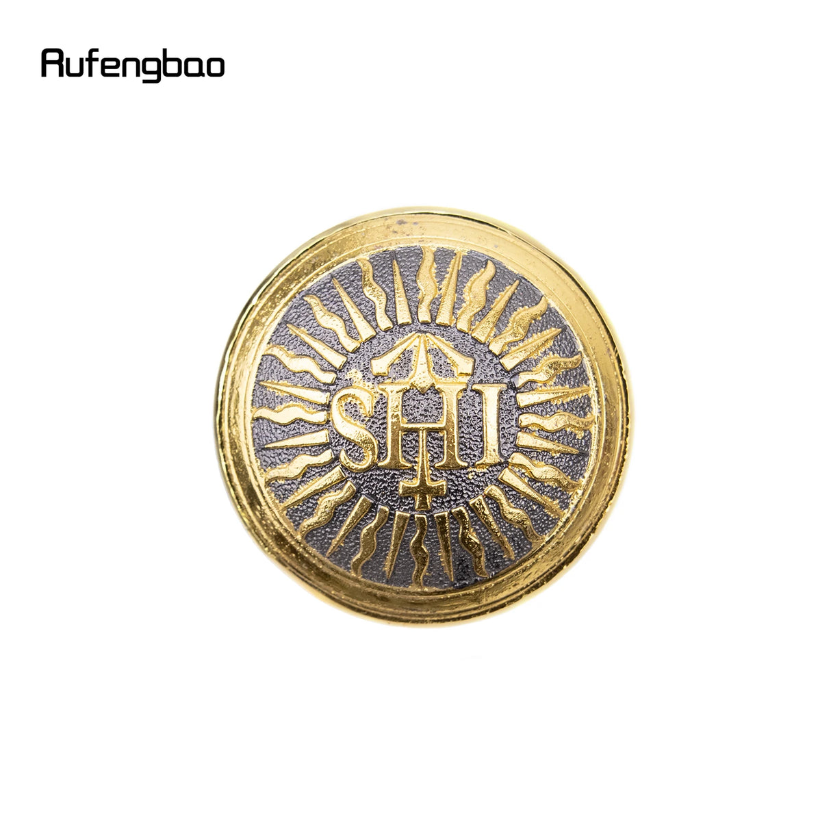 Golden Freemasonry Freemasons SHI Totem Relief Walking Stick with Hidden Plate Self Defense Fashion Cane Cosplay Crosier 93cm
