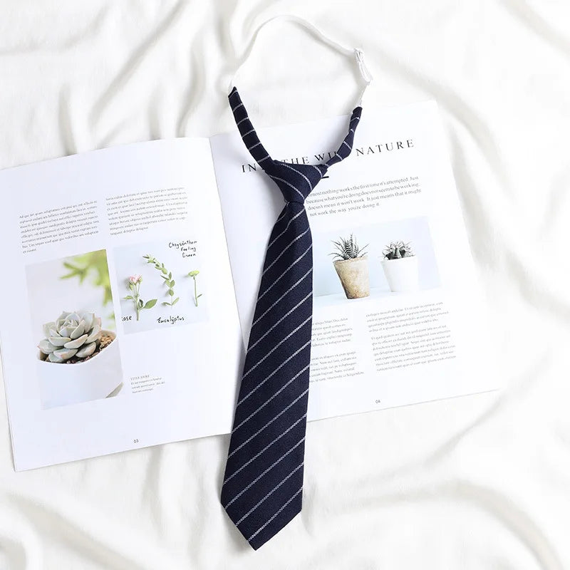 Korean style elegant Ties for men gifts Top clothes accessories Wedding Black Gray Striped JK Ladies Collar Slim Neck Bow tie