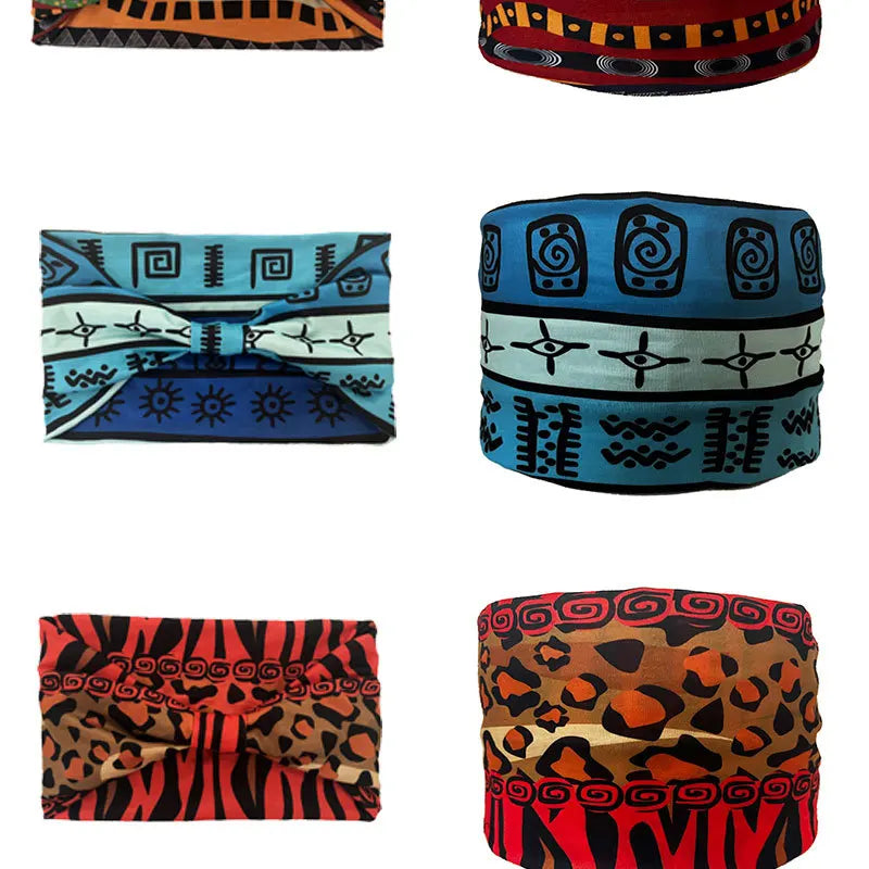 Boho Headbands For Women Fashion Wide Headscarf Bohemian Yoga Workout Head Bands Hair Accessories Band