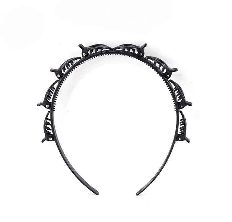 New Double Band Headbands for Women Hairstyle Fashion Non-Slip Hair Bands with Clips Bezel Hair Hoop Hair Headwear 머리띠