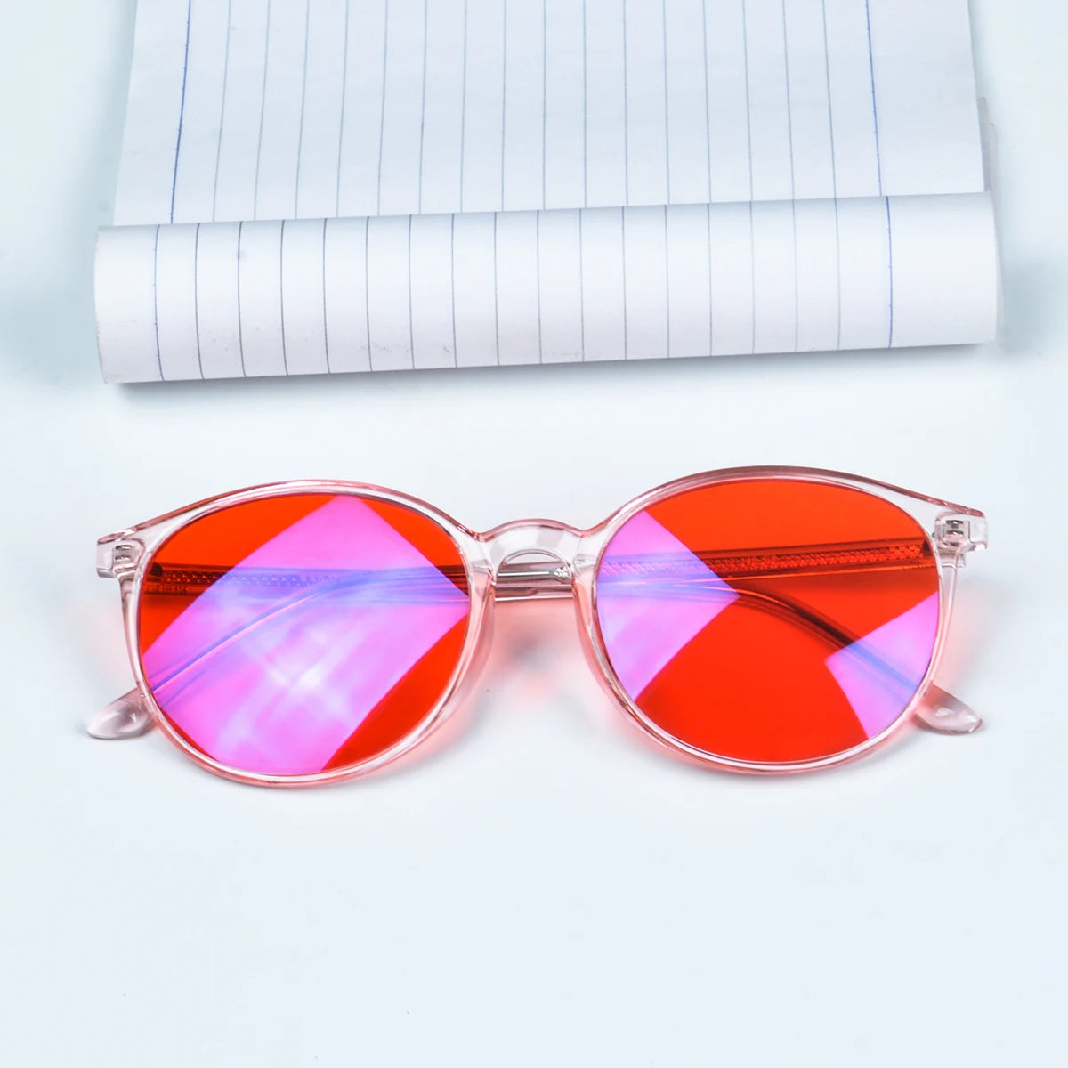 red glasses red blue light glasses for better sleep blue light blocking glasses orange lenses Tr90 women eyeglasses SH2022