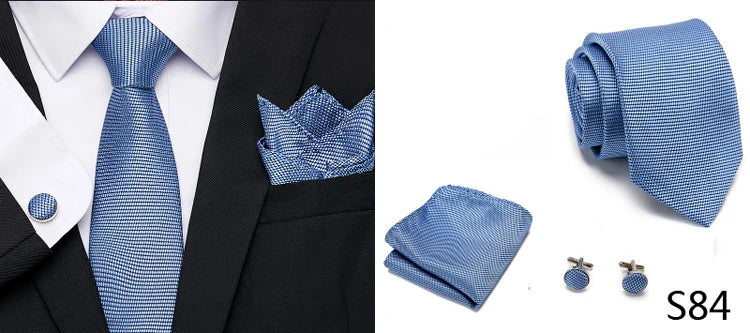Newest style Green Tie For Men Holiday Present Tie Pocket Squares Set Necktie Striped Wedding Accessories Man