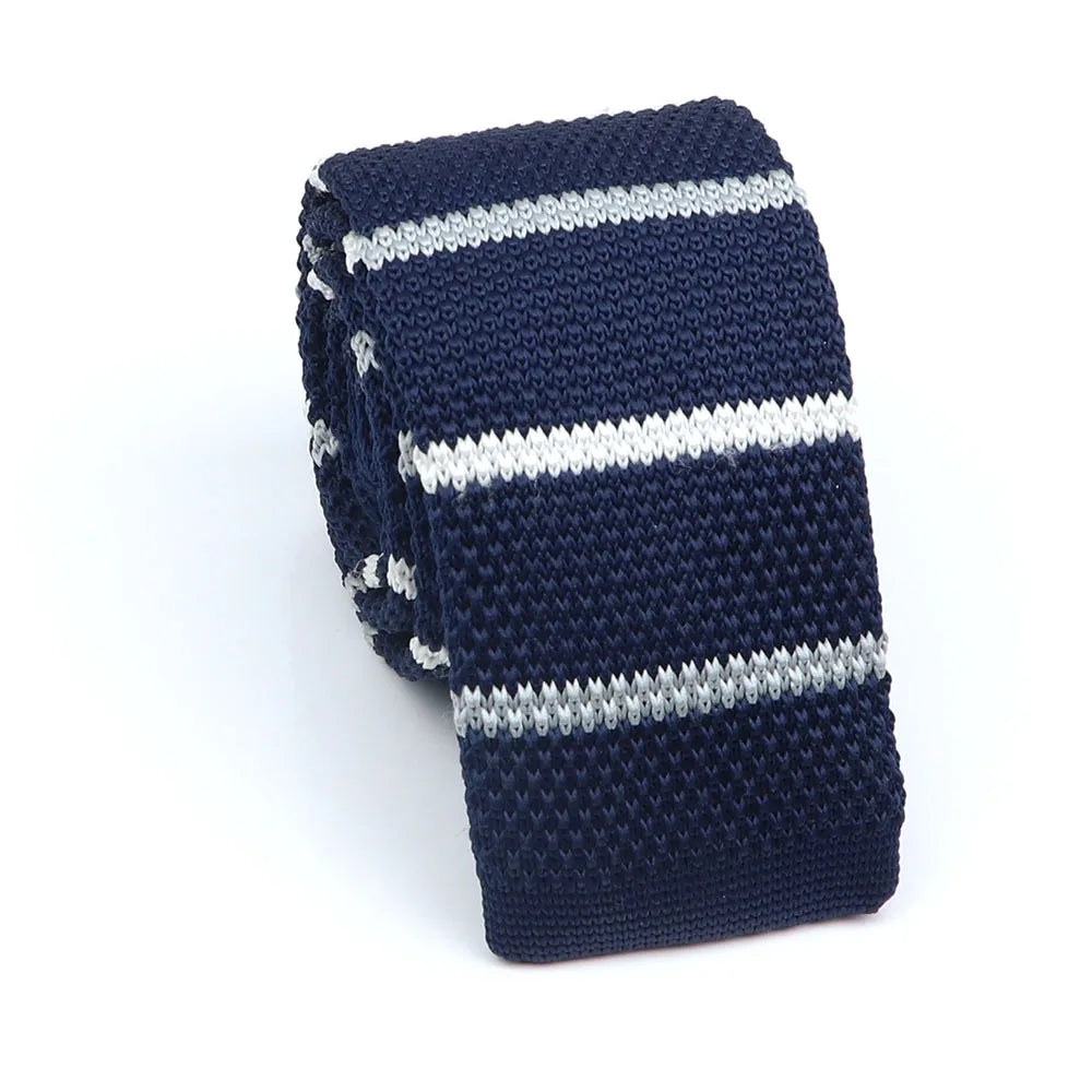Cravate en tricot pour homme, tendance, fine, rayée, tissée, tricotée, colorée, chaude, design, idée cadeau