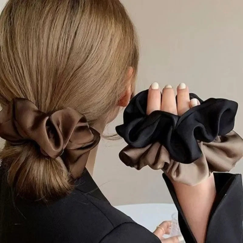 1 chouchou en satin de soie pour femme, accessoire pour cheveux coréens, élastique pour queue de cheval