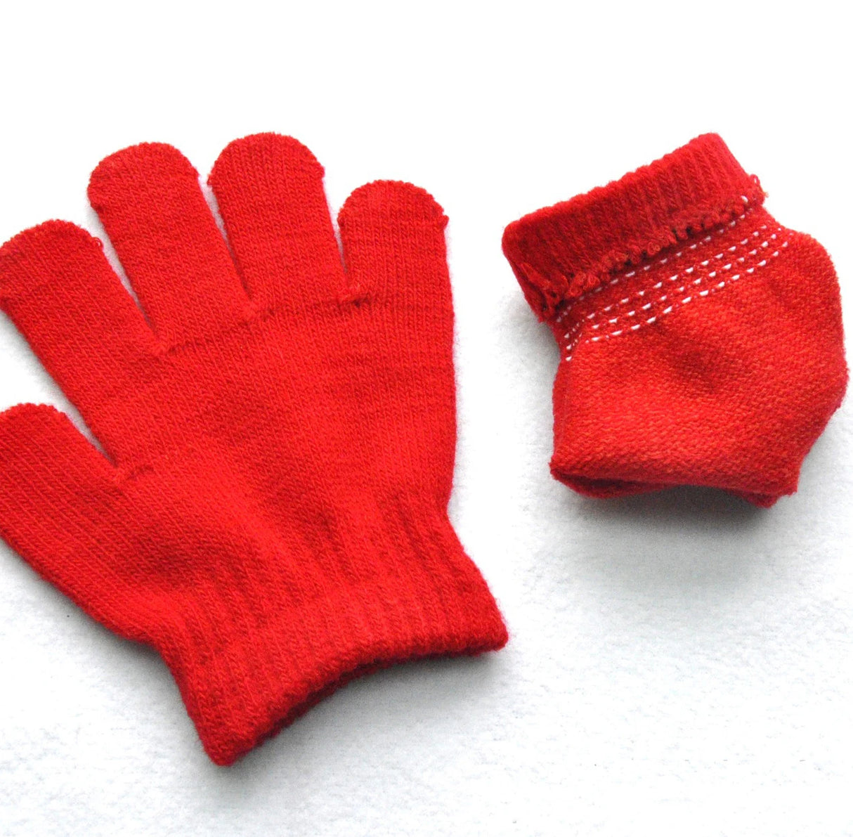 Gants tricotés pour enfants, mitaines d'hiver en fourrure solide pour enfants de 3 à 7 ans