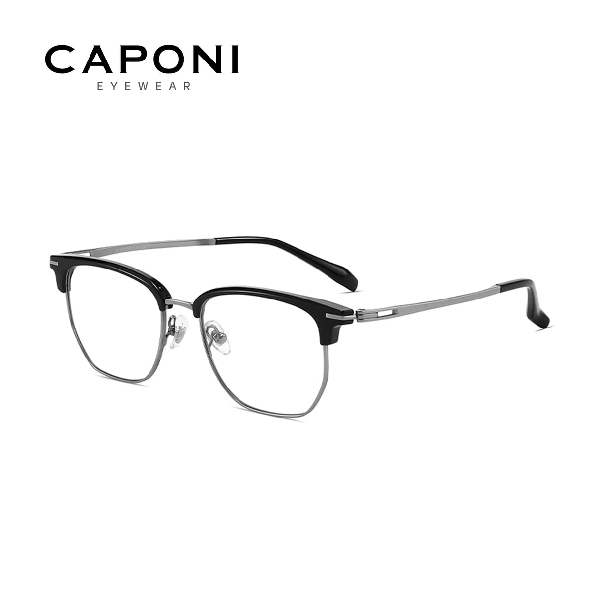 CAPONI Original Designer Men Glasses Frames Pure Titanium Business Eyewear Anti Blue Light Multifunctional Frame Glasses J23615