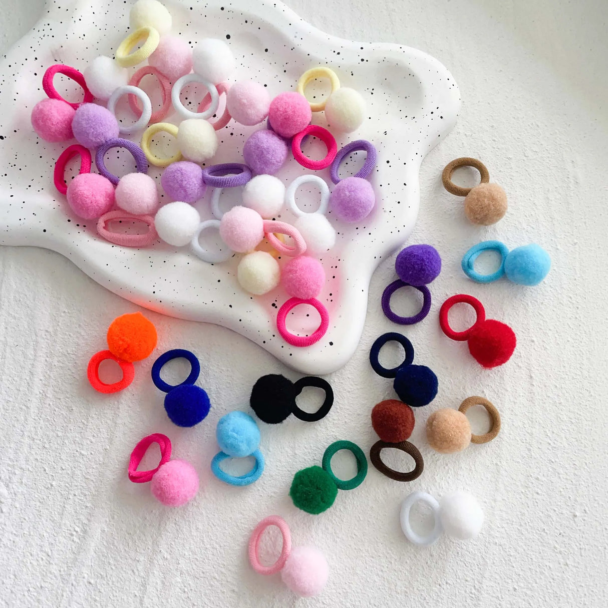 Lot de 10 élastiques à cheveux pour enfants, en peluche, en caoutchouc, pour filles, bonbons, chouchous, accessoires pour cheveux de bébé