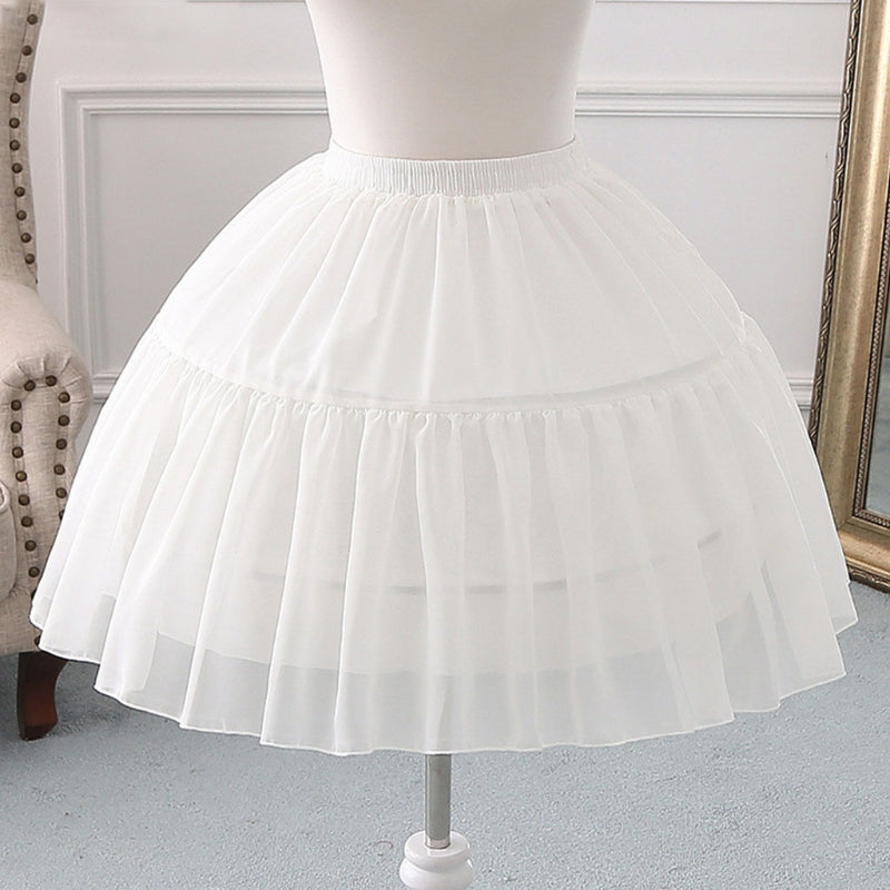 Lolita Adjustable Petticoat Black or White Short Petticoats for Wedding Lolita Cosplay Woman Girl Dress Underskirt
