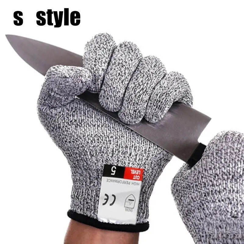 Guantes de trabajo de seguridad anticortes, color gris y negro, nivel 5, protección para cortar vidrio.