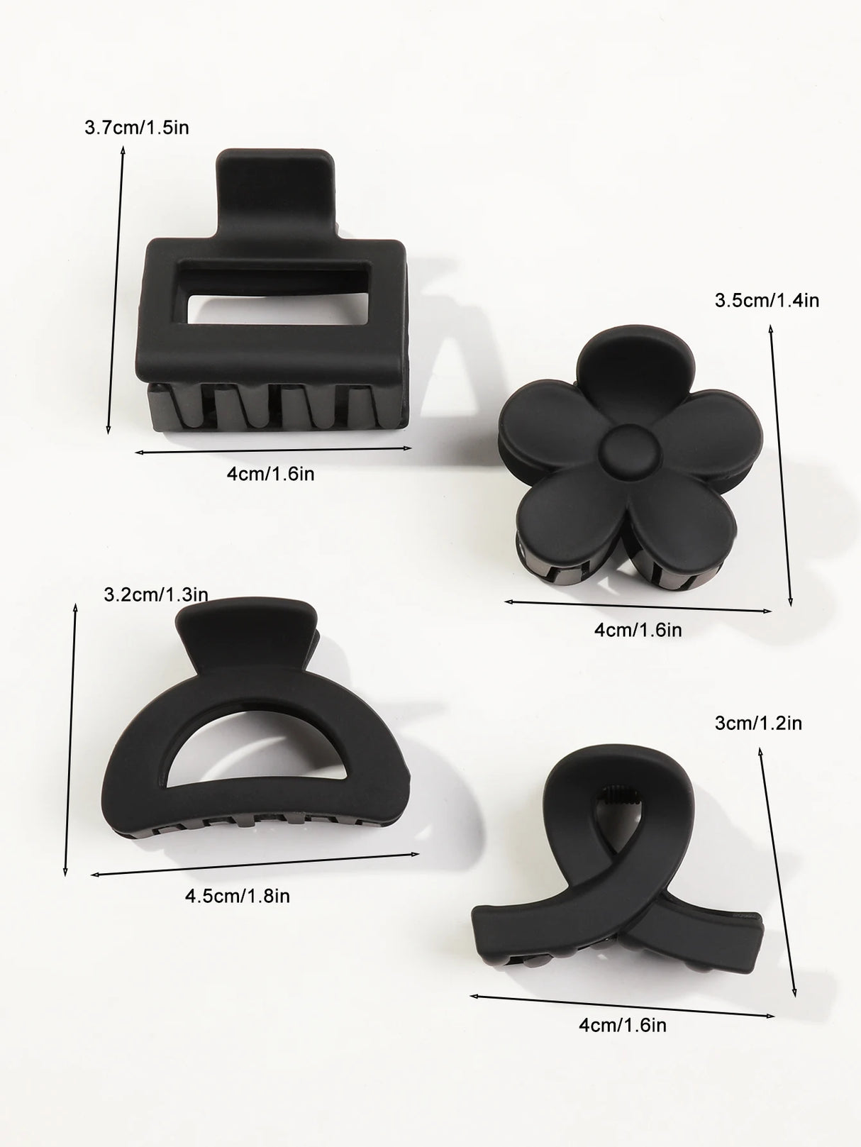 Lot de 5 petites pinces à cheveux en forme de fleur pour femmes et filles, pinces rectangulaires mates, barrettes demi-cercles pour cheveux fins
