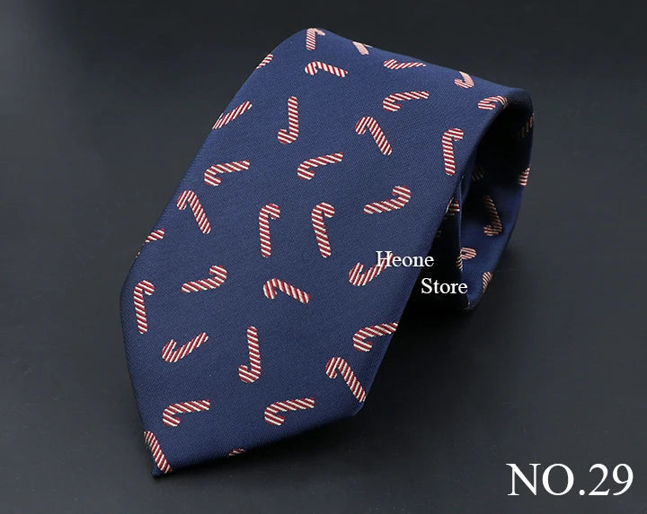 Classic Red Blue Christmas Tie For Men Father Festival Gift Santa Claus Snowman Tree Snowflake Elk Necktie Skinny 7cm Accessory