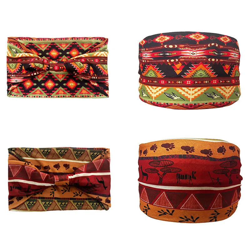 Boho Headbands For Women Fashion Wide Headscarf Bohemian Yoga Workout Head Bands Hair Accessories Band