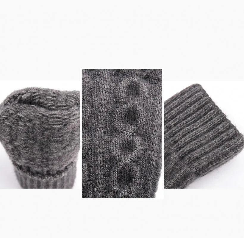 Thicken Wool Fingerless Knitted Gloves Men/Women Warm Stretch Elastic Solid Winter Outdoor Half Finger Gloves Cycling accessory
