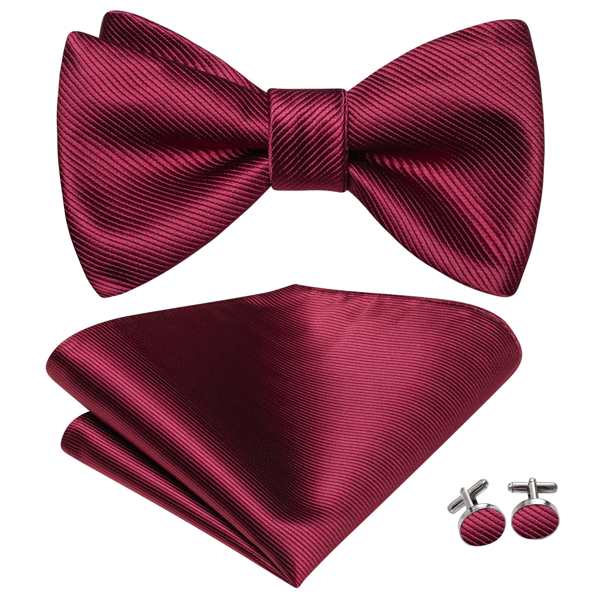 Dropshipping Jacquard Silk Mens Self Bow Tie Hanky Cufflinks Set Male Butterfly Knot Bowtie Wholesale for Male Wedding Business