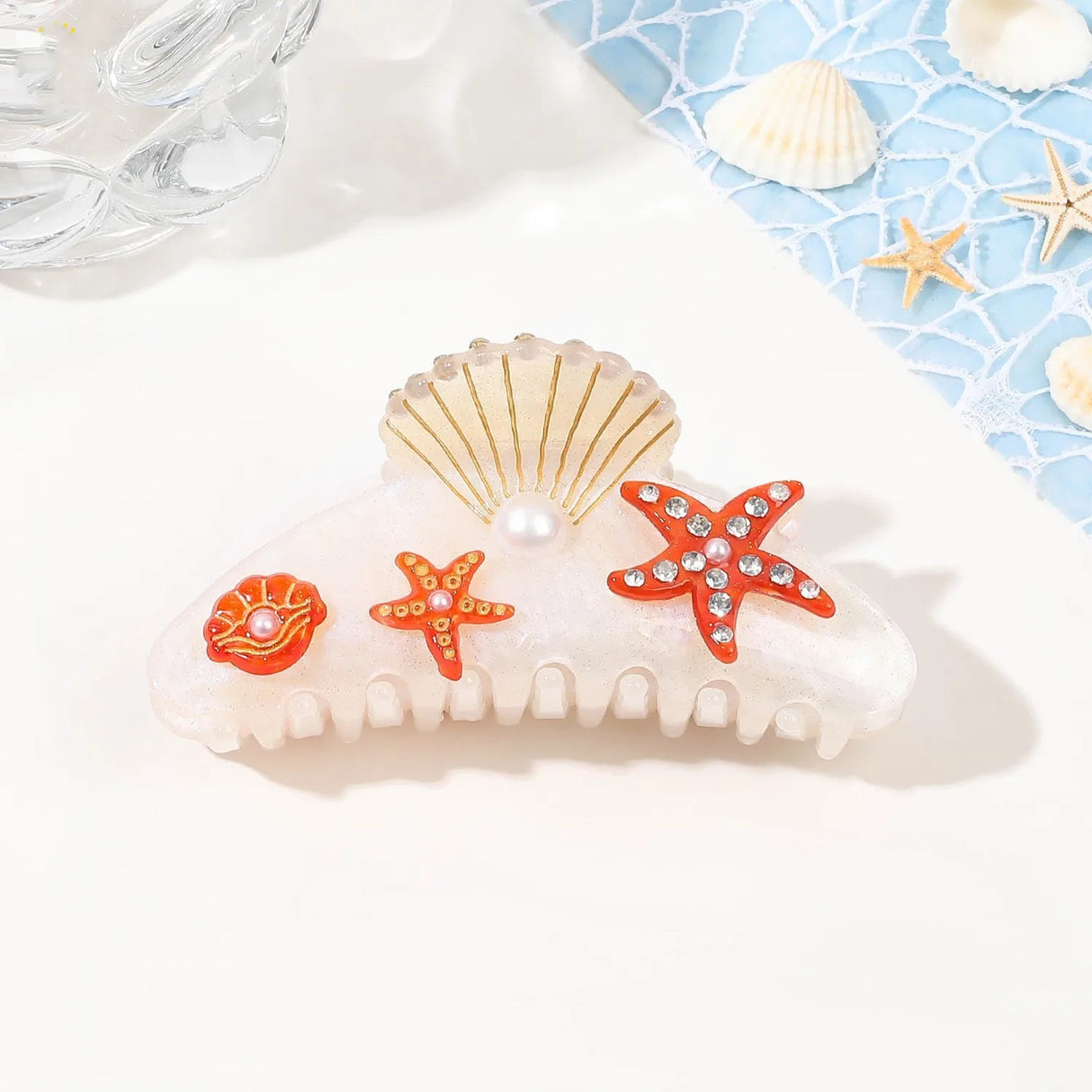 Pince à cheveux YHJ en forme d'étoile de mer pour femme, pince à cheveux en acétate et strass, bijoux de vacances, pince à cheveux tendance, accessoires pour cheveux