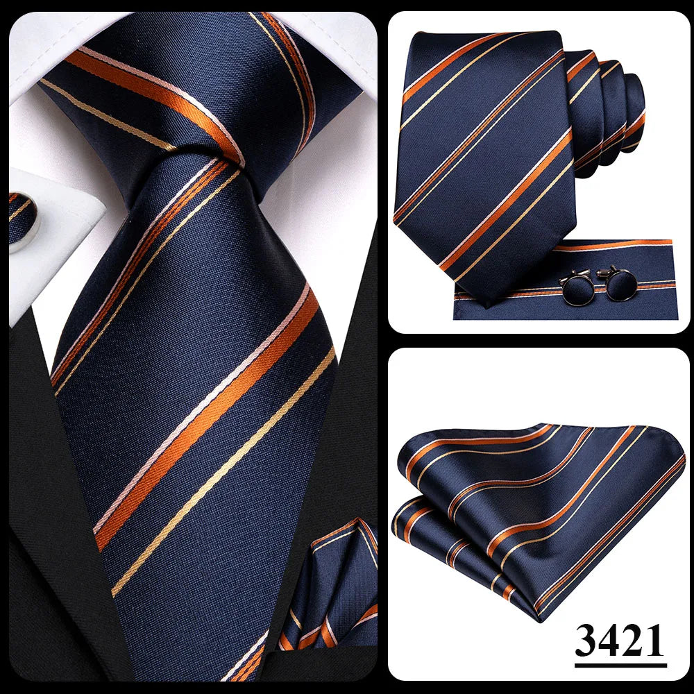 Hi-Tie Cravate de mariage en soie pour homme, motif cachemire, couleur unie, rose, corail, design tendance, qualité, mouchoir, bouton de manchette, fête d'affaires