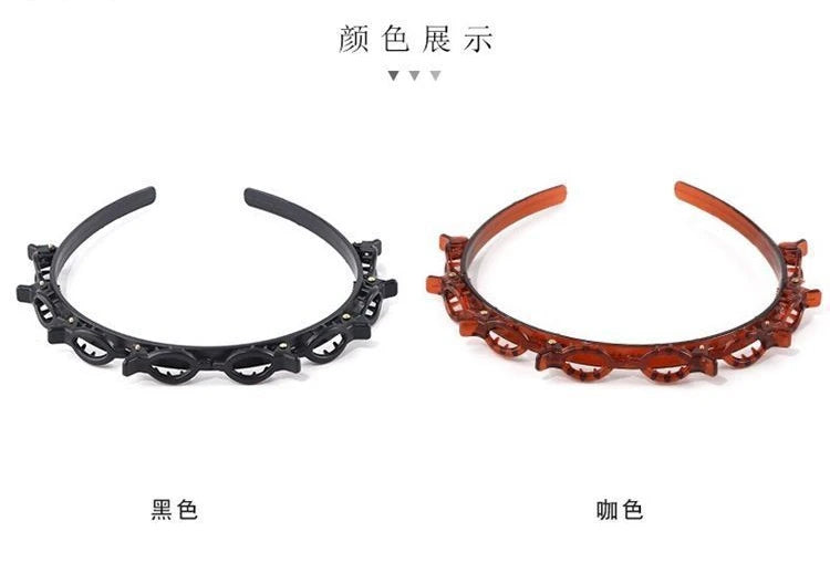 New Double Band Headbands for Women Hairstyle Fashion Non-Slip Hair Bands with Clips Bezel Hair Hoop Hair Headwear 머리띠