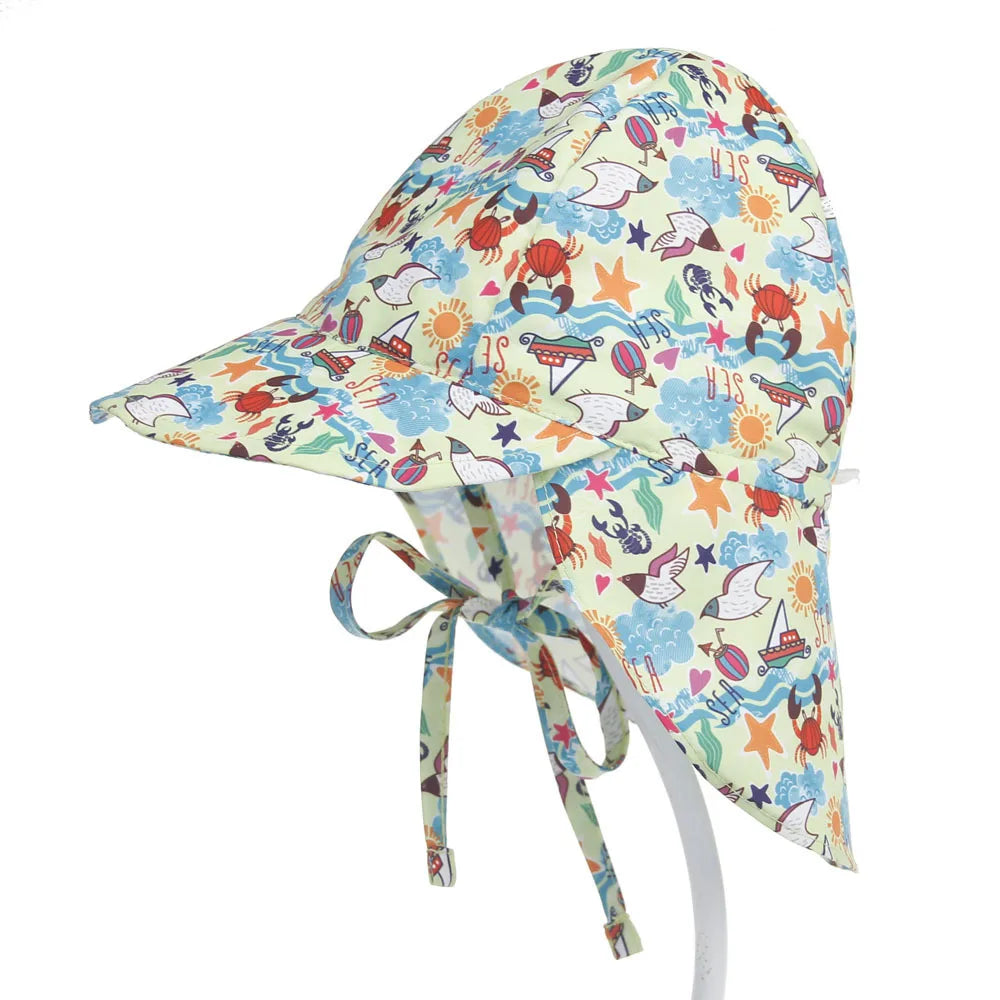 2023New Baby Summer Sun Hat Baby Girls Boys Caps Cartoon Panama Children's Hat UV Protection SPF 50+ Kid Travel Beach Bucket Hat