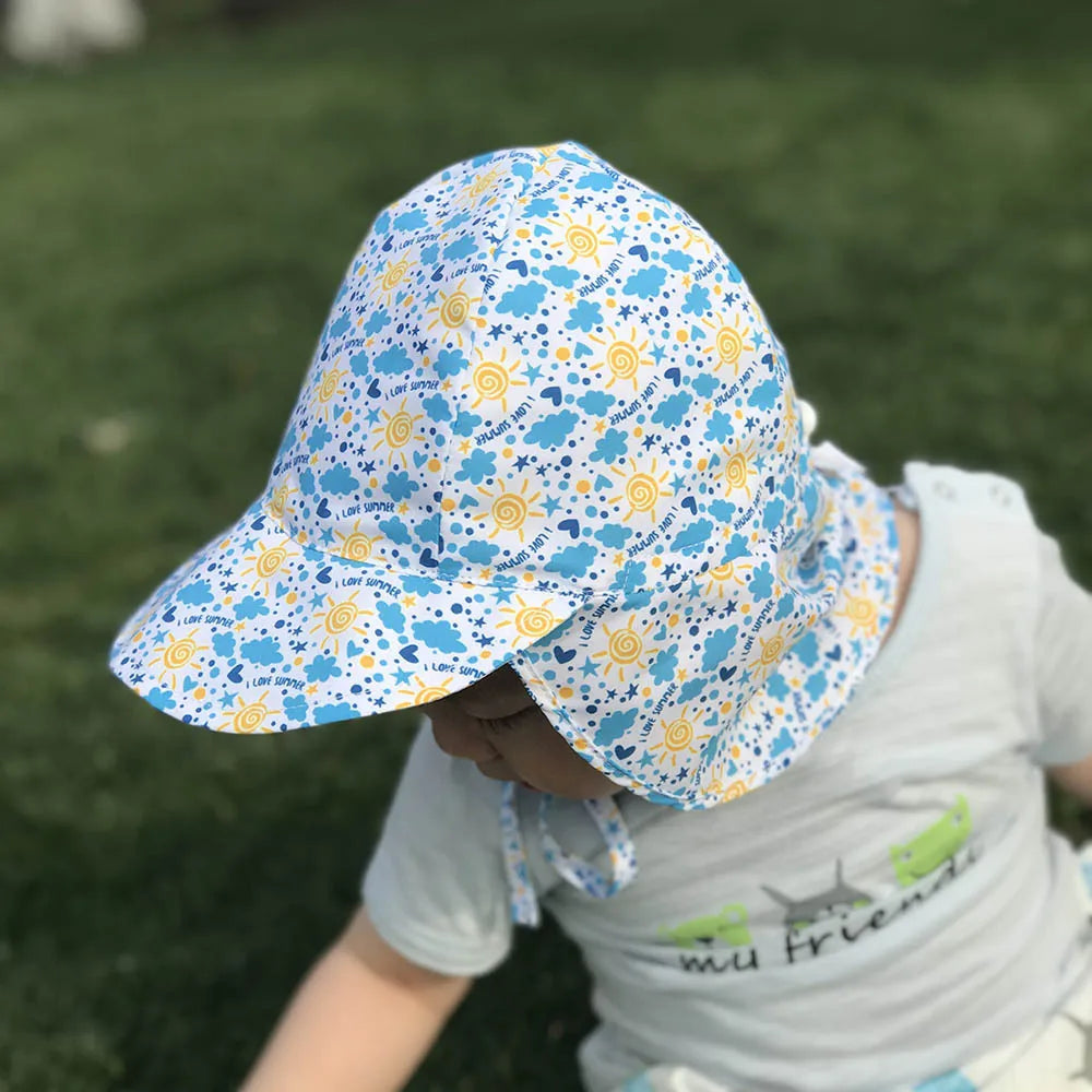 Children's Bucket Hats Adjustable Summer Baby Quick-drying Cap Wide Brim Beach Travel UV Protection Outdoor Essential Sun Caps