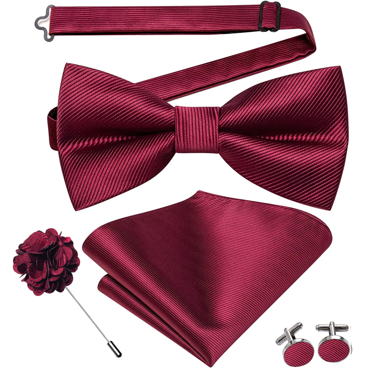 Hi-Tie Luxury Gold Silk Bow Ties for Men Fashion Men's Yellow Bowtie Handkerchief Cufflinks Brooch Set butterfly Wedding Set