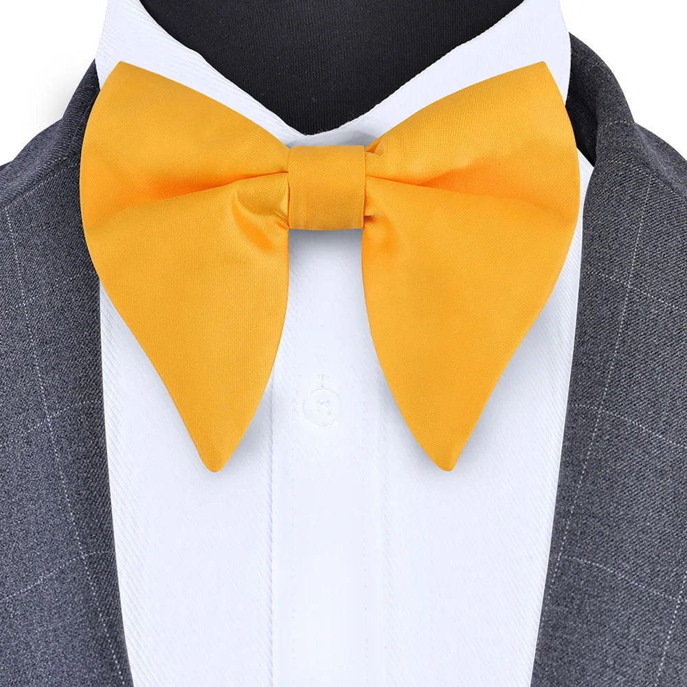 New Big Bow Ties Men's Solid Bowtie Red Black Yellow Fashion Bowknot For Men Wedding Party Accessories