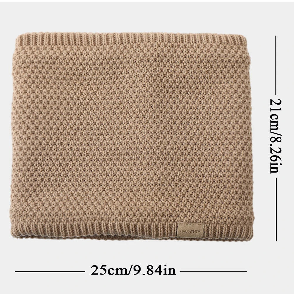 Bufanda de punto cálida de invierno, bufandas tipo snood, de lana gruesa y lisa, calentador de cuello unisex para hombre y mujer