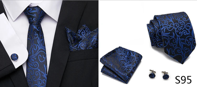 Newest style Green Tie For Men Holiday Present Tie Pocket Squares Set Necktie Striped Wedding Accessories Man