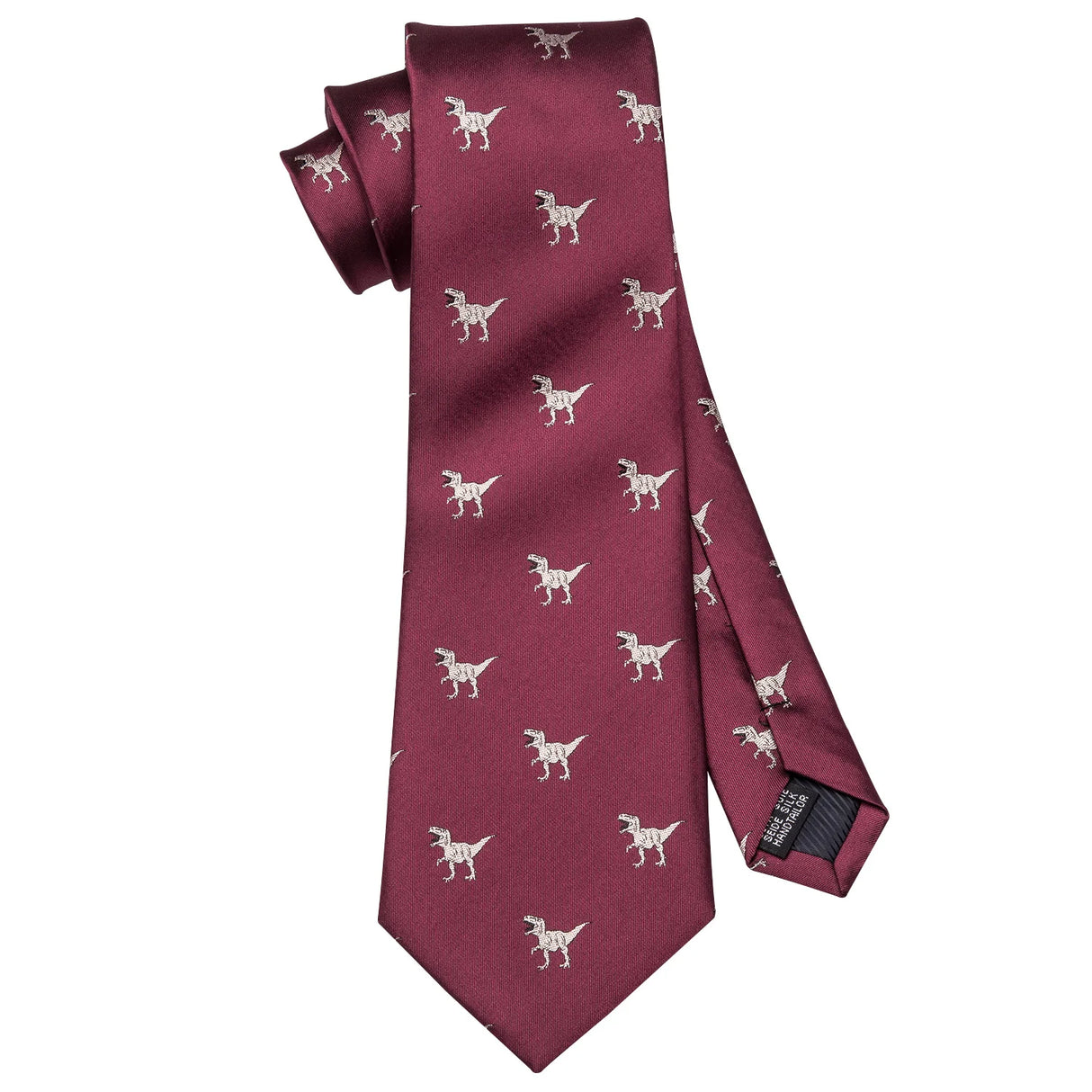 Barry.Wang Nouveauté Soie Hommes Cravate Mouchoir Boutons de Manchette Ensemble Jacquard Animal Dinosaure Chauve-Souris Gravat Cravate Pour Homme Mariage Affaires
