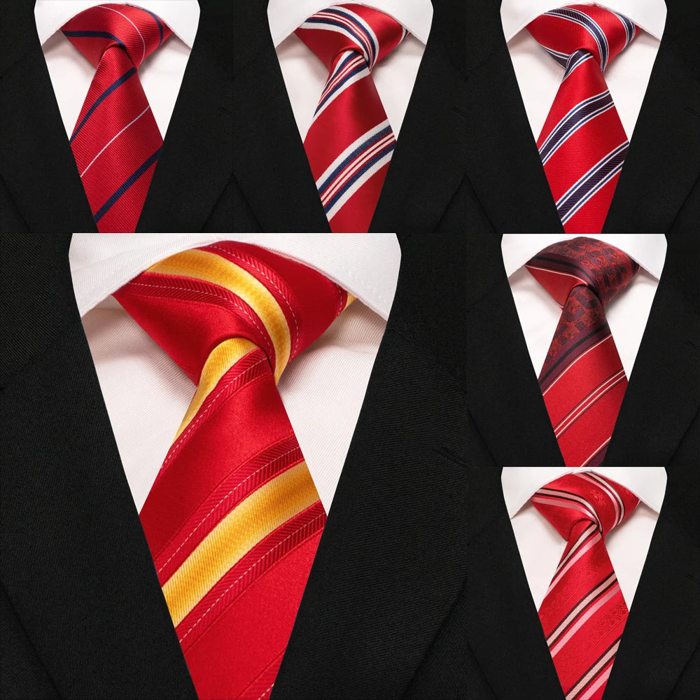 Cadeaux pour hommes EASTEPIC : cravates rayées, cravates rouges pour messieurs en vêtements raffinés, accessoires à la mode pour les occasions sociales